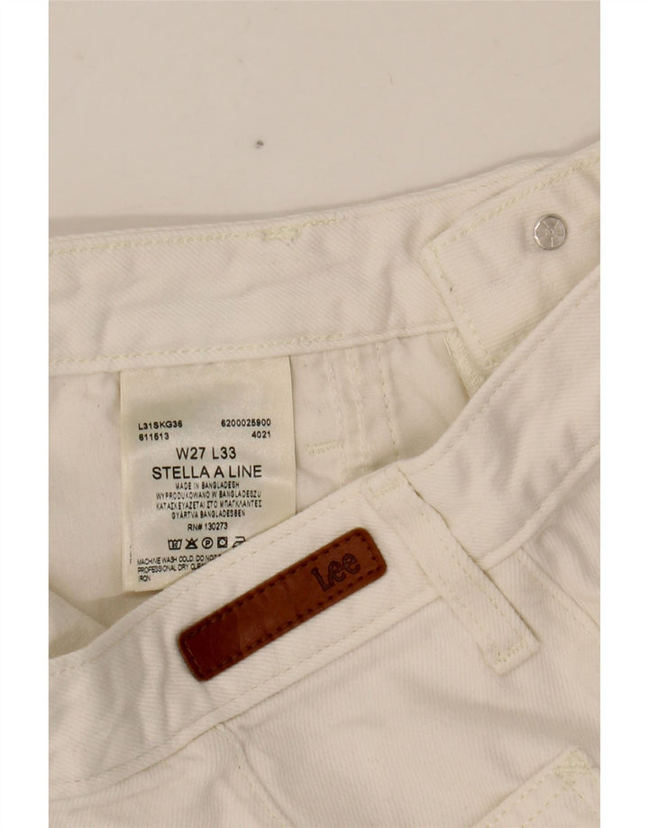 LEE Womens Stella Wide Leg Jeans W27 L27 White Cotton