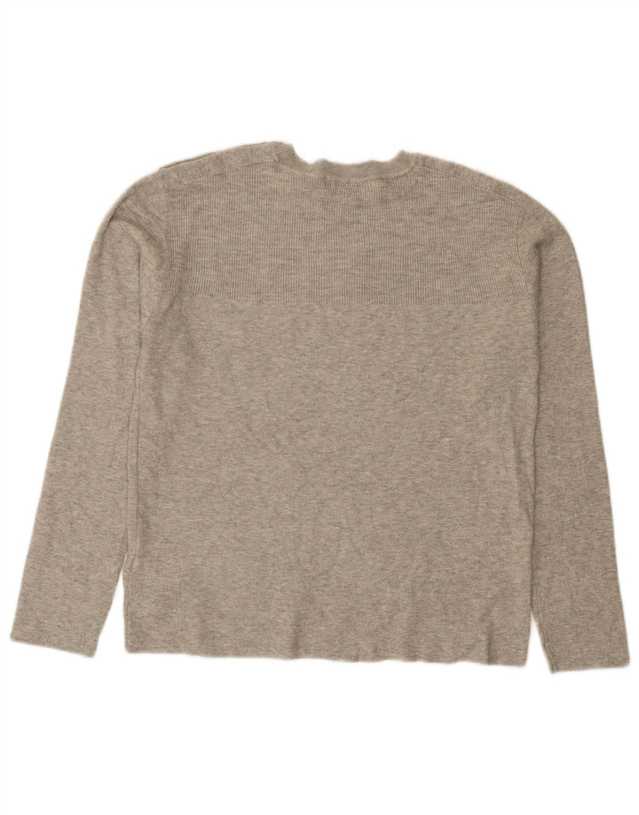 Marks & Spencer Womens Top Long Sleeve UK 12 Medium Grey Viscose