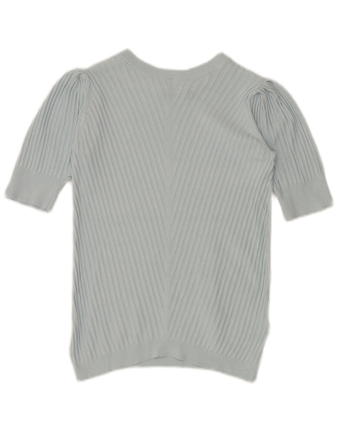 Marks & Spencer Womens Crop Crew Neck Jumper Sweater UK 10 Small Blue