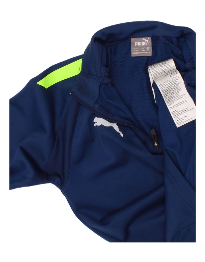 Puma Boys Zip Neck Pullover Træningsdragt Top 5-6 år Blå
