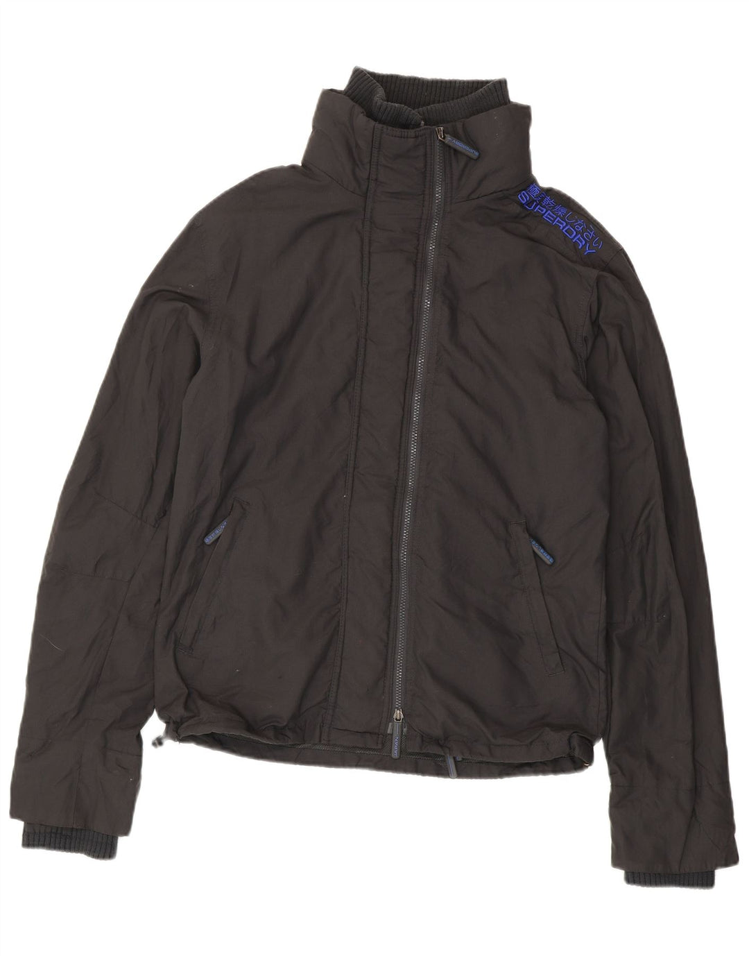 Superdry Mens Rain Jacket UK 42 XL Grey Nylon