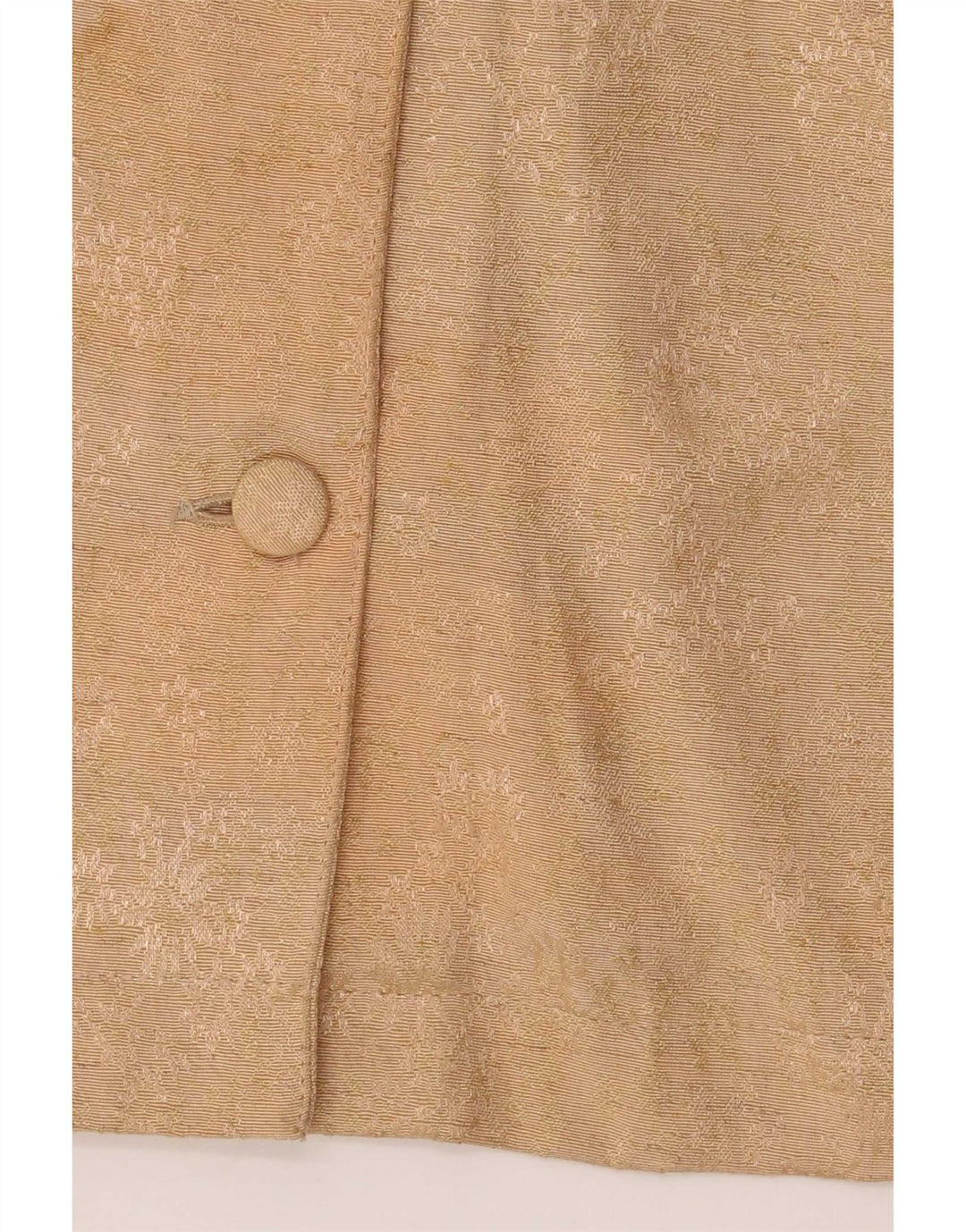 Vintage Womens Short Sleeve Blazer Jacket UK 14 Medium Beige Floral