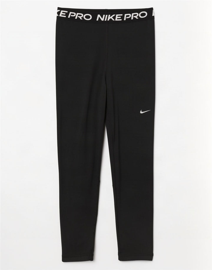 Leggings crop grafic Nike Dri Fit pentru femei UK 12 Poliester mediu negru