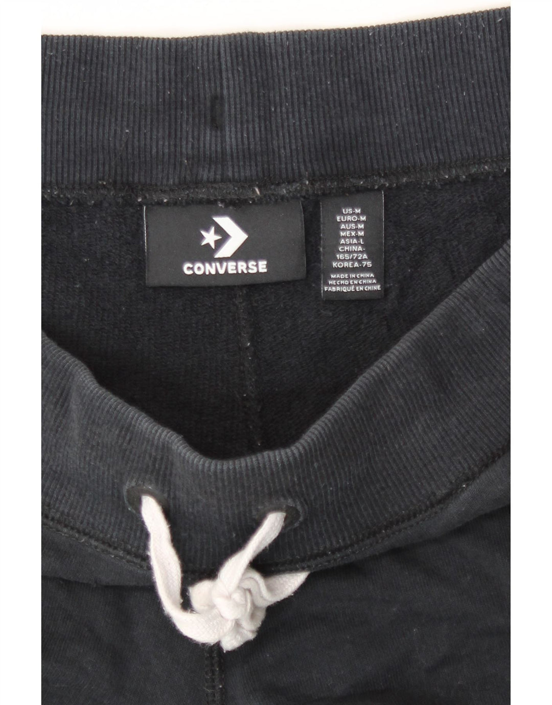 Converse Womens Sport Shorts UK 14 Medium  Black Cotton