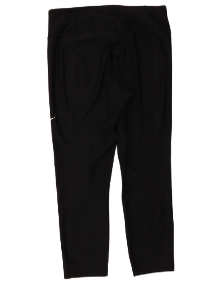 NIKE Womens Dri Fit Capri Leggings UK 12 Medium  Black Polyester