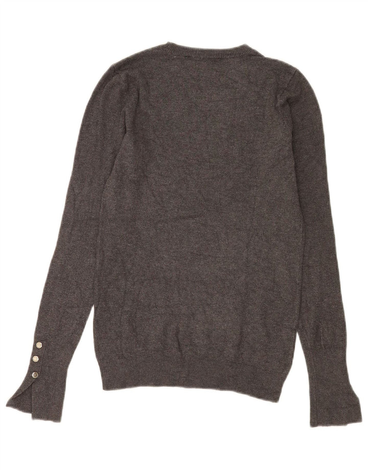 Zara Womens Crew Neck Jumper Sweater UK 8 Small Grey Viscose
