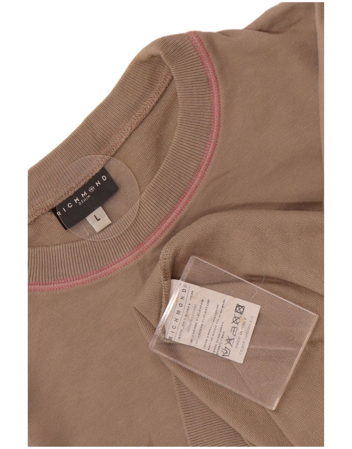 Richmond Herre Grafisk Sweatshirt Jumper Stor brun bomuld