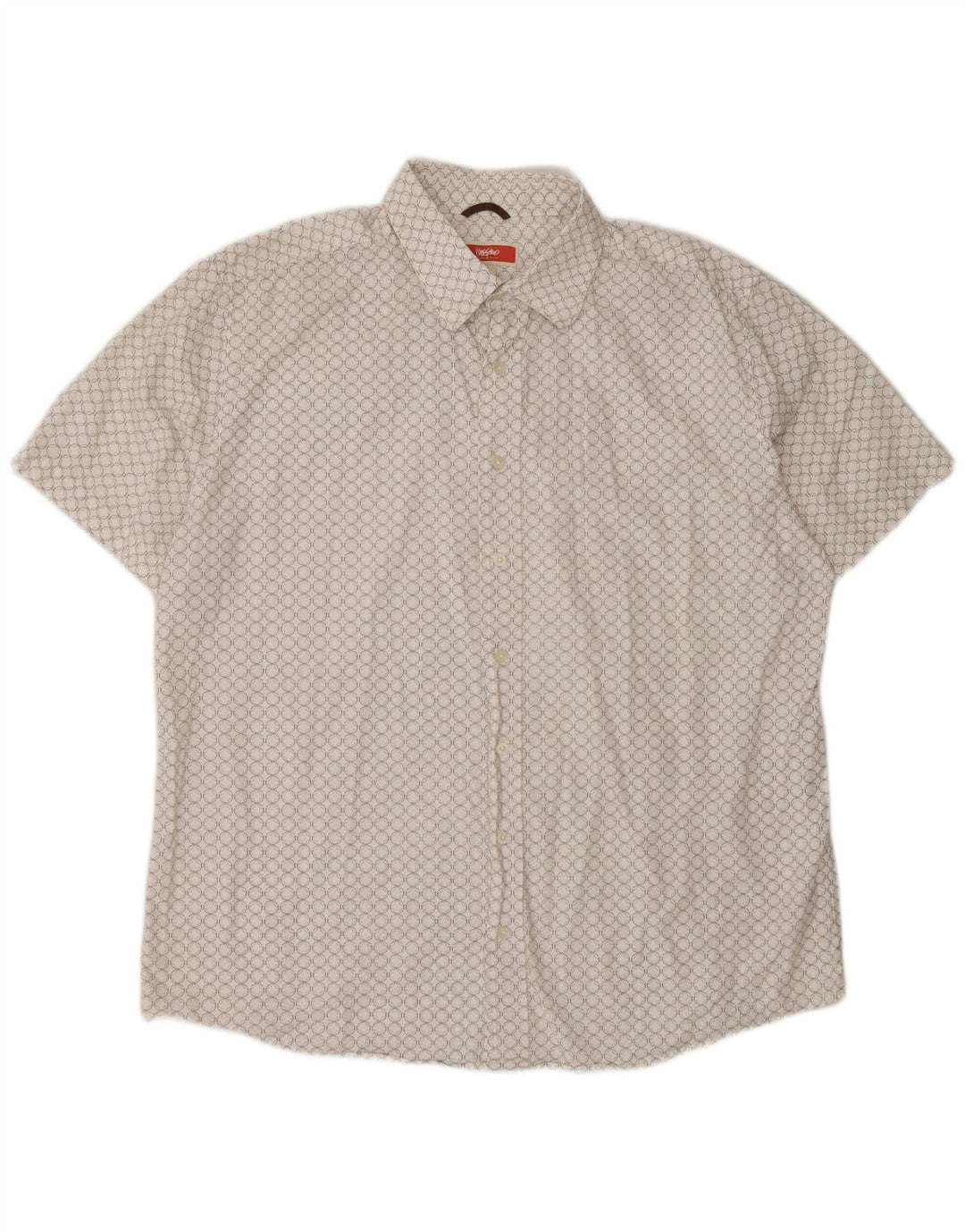 Mossimo Mens Short Sleeve Shirt XL White Geometric Cotton