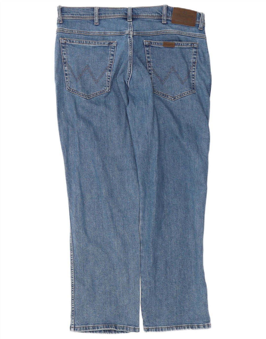 Wrangler Mens Regular Fit Straight Jeans W36 L30 Blue Cotton