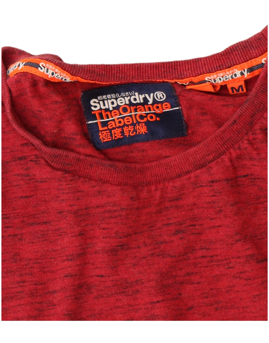 Superdry T-shirt top til mænd Medium rød flækket bomuld