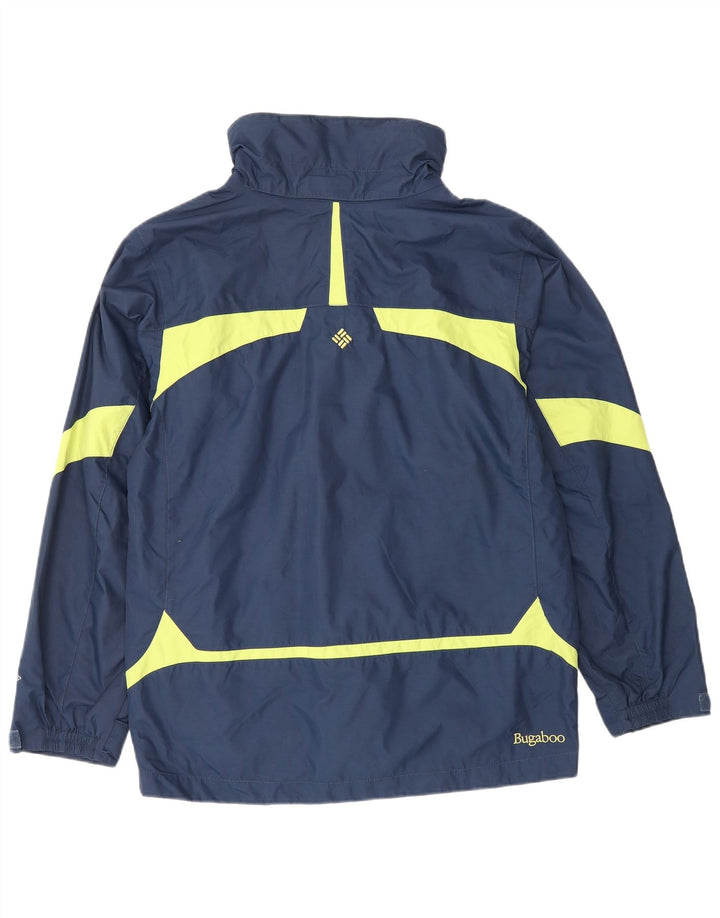 COLUMBIA Boys Bugaboo Windbreaker Jacket 14-15 Years Navy Blue Colourblock