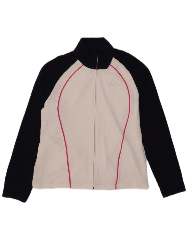 Kappa Veste de survêtement pour femme UK 20 2XL Blanc Colorblock Polyester