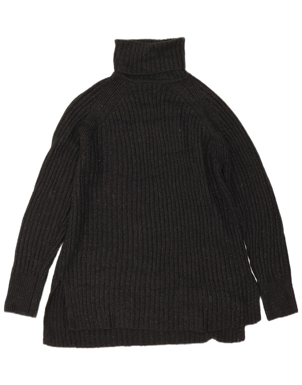 Marks & Spencer Dame Rullehals sweater UK 14 Medium Black Flecked