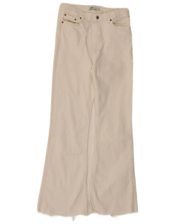 Zara Damen High Waist Flared Jeans EU 38 Small W28 L31 Weiß