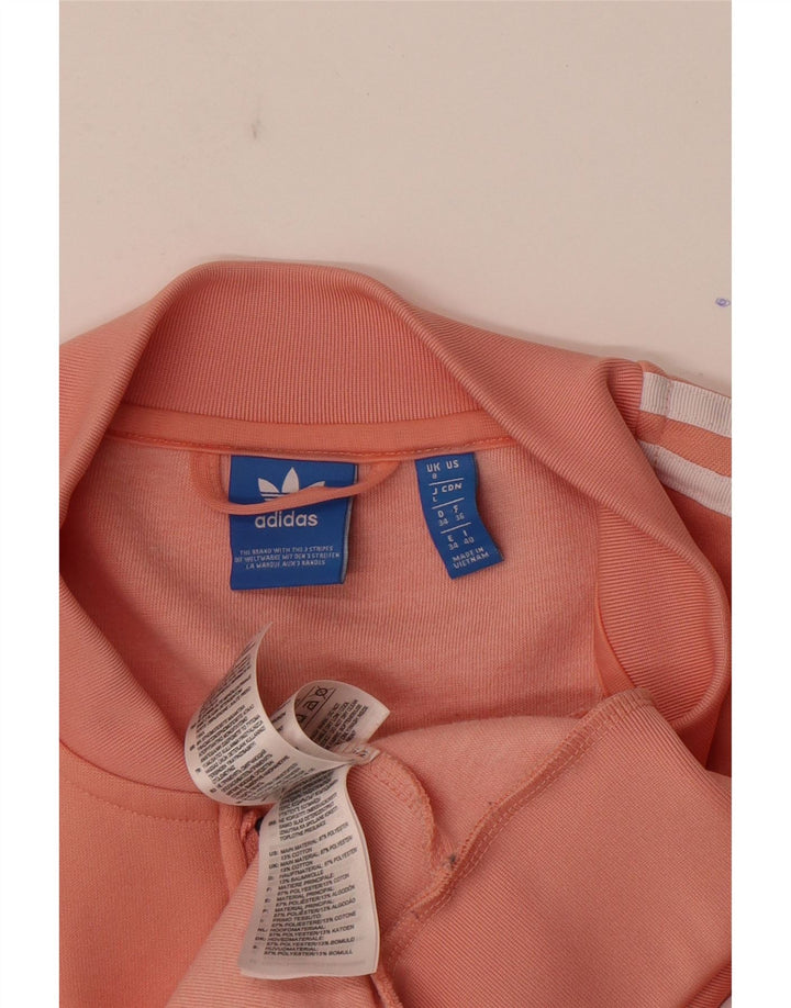 Adidas Dame Grafisk Træningsdragt Top Jacket UK 8 Lille Pink Polyester