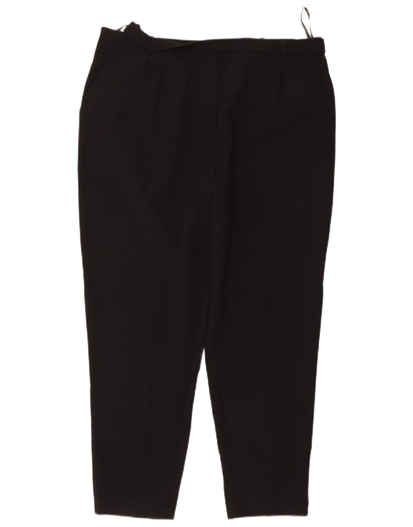 Laura Ashley Womens Tapered Chino Trousers UK 18 XL W38 L29 Black Polyester