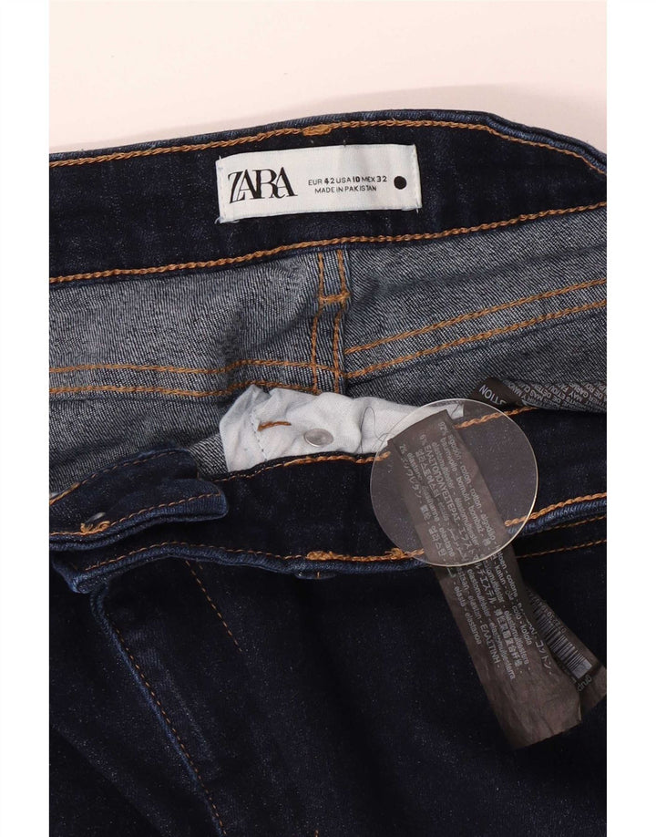 Jeans svasati da donna Zara EU 42 Large W32 L33 cotone blu navy