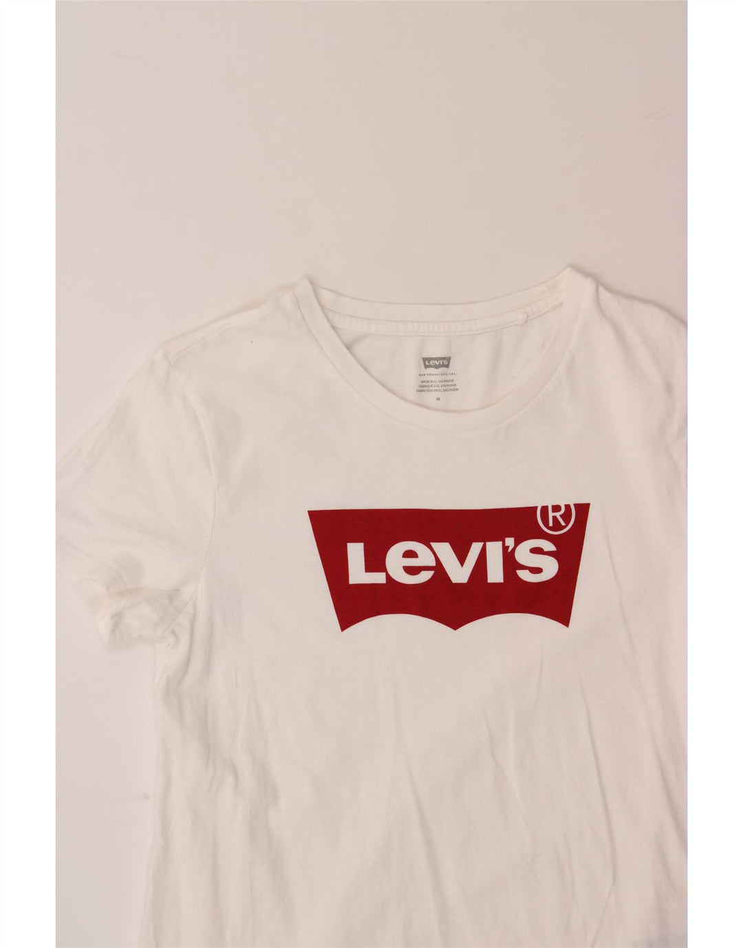 LEVI'S Womens Graphic T-Shirt Top UK 12 Medium White Cotton Vintage Levi's and Second-Hand Levi's from Messina Hembry 