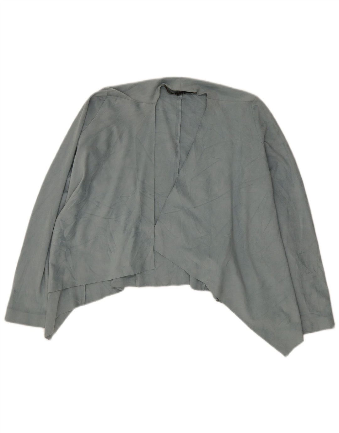 Zara Femme Cardigan Asymétrique Top UK 6 XS Bleu Polyester