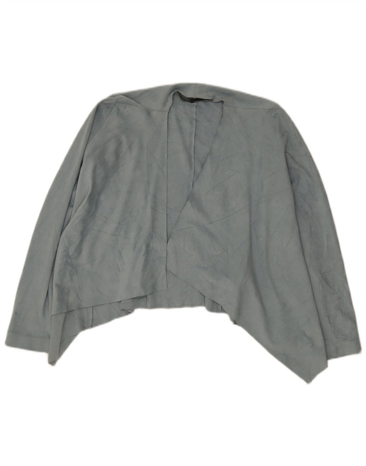 Zara Femme Cardigan Asymétrique Top UK 6 XS Bleu Polyester