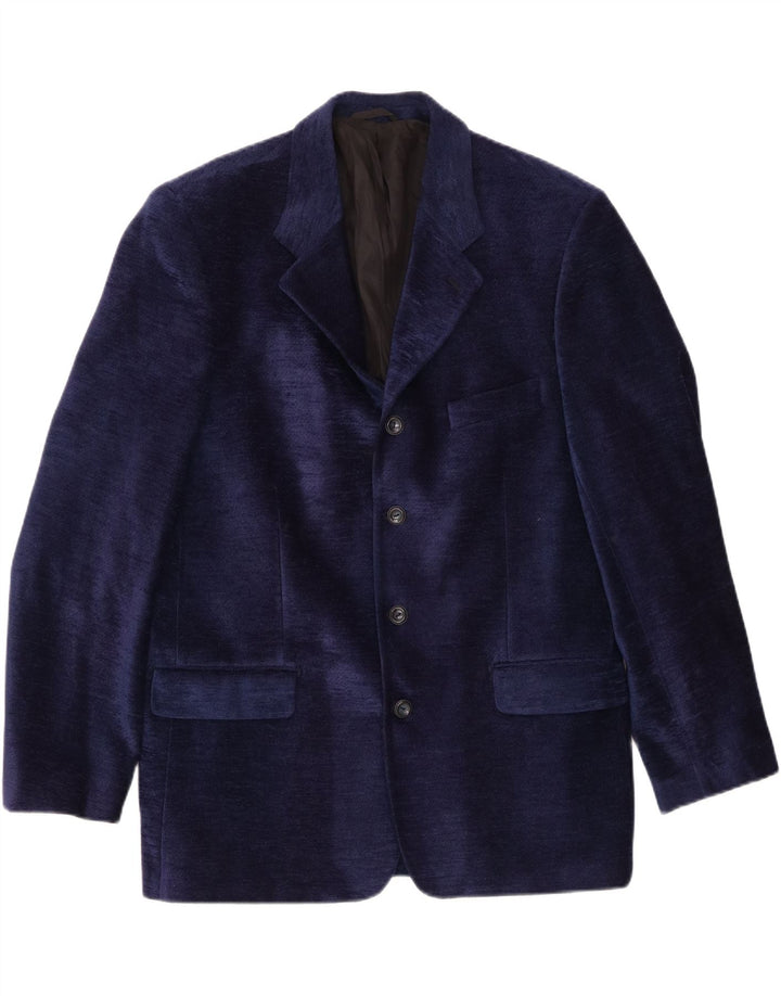 Vintage Mens 4 Button Blazer Jacket UK 40 Large Navy Blue
