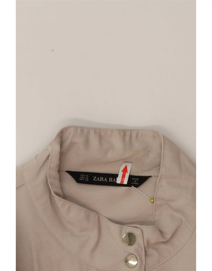 Zara Womens Utility Jacket UK 18 XL Beige Viscose