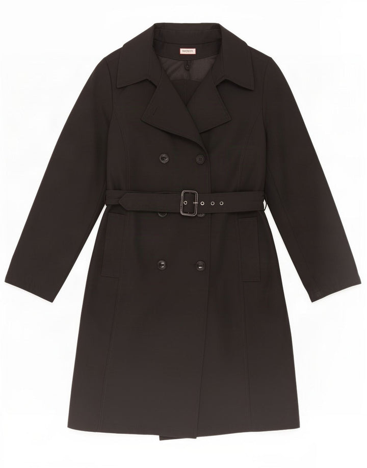 Max & Co. Trench Coat til kvinder UK 10 Lille sort polyamid