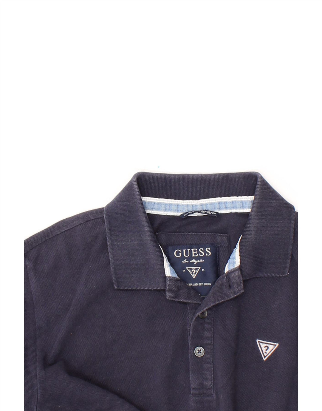GUESS Mens Polo Shirt XS Navy Blue Cotton Vintage Guess and Second-Hand Guess from Messina Hembry 