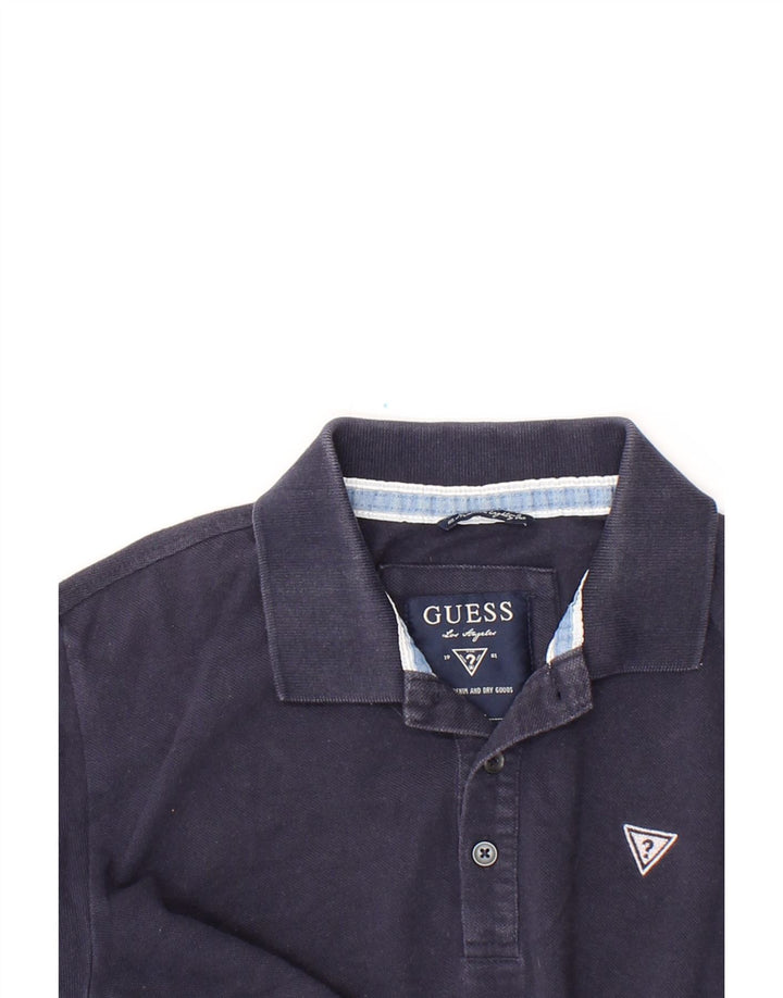 GUESS Mens Polo Shirt XS Navy Blue Cotton Vintage Guess and Second-Hand Guess from Messina Hembry 