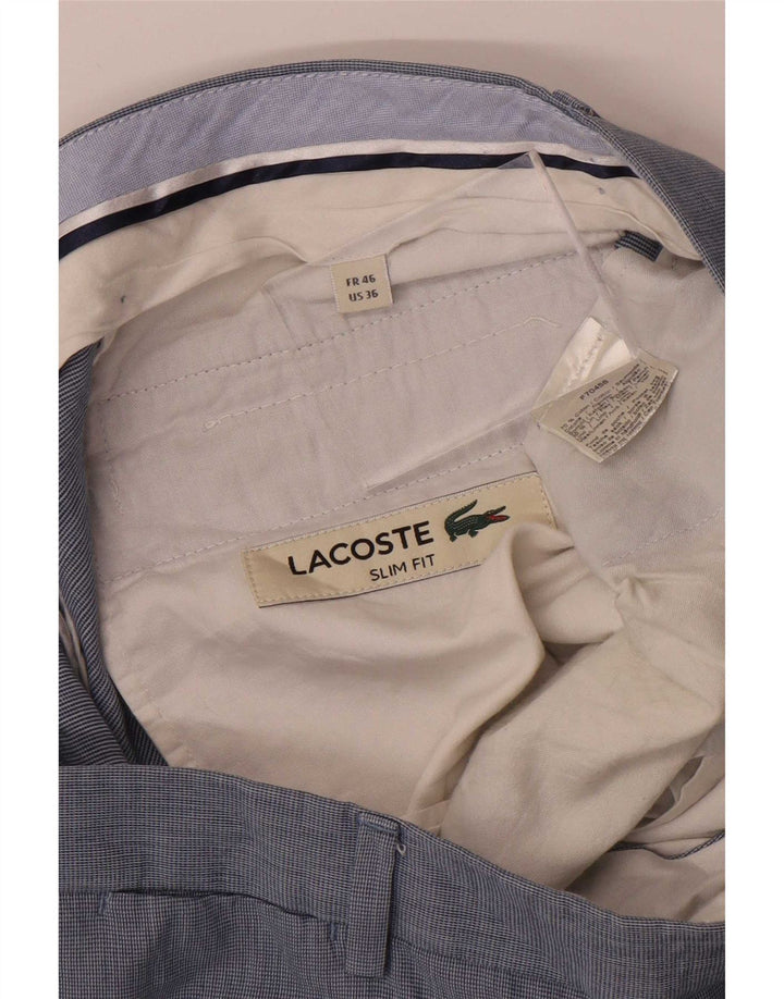 Lacoste Mens Slim Suit Trousers W36 L28 Blue Cotton