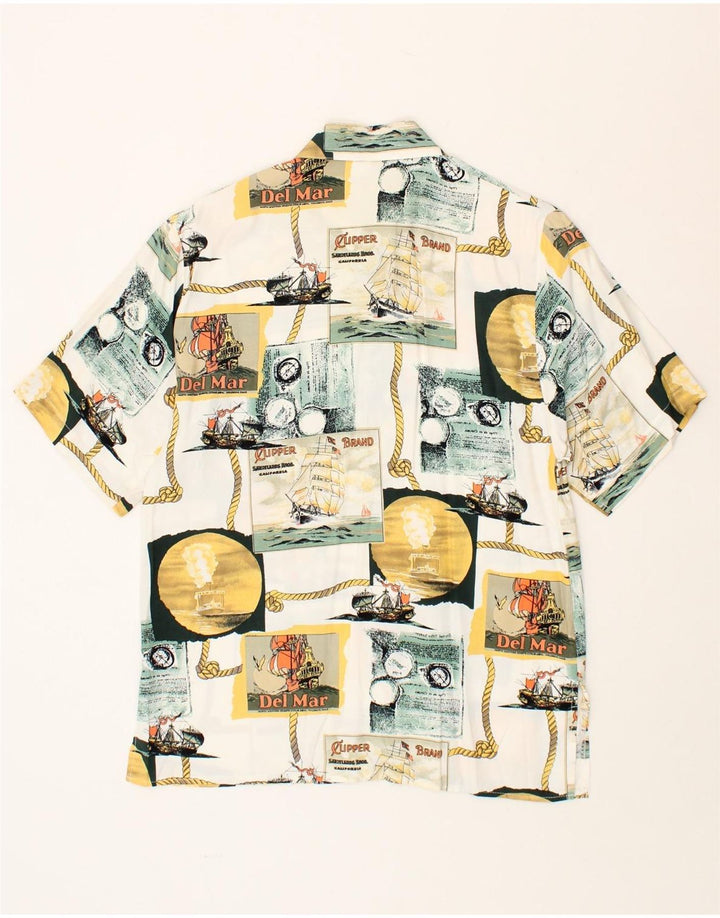 VINTAGE Womens Longline Abstract Pattern Shirt EU 38 Medium Multicoloured Vintage Vintage and Second-Hand Vintage from Messina Hembry 