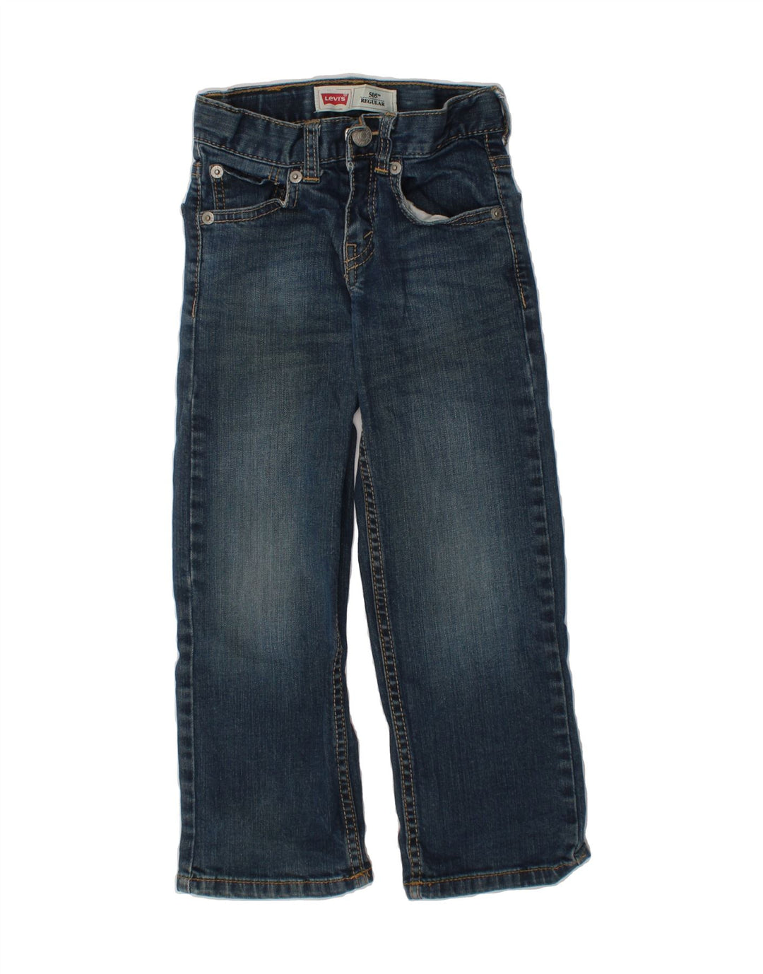 LEVI'S Boys Regular Straight Jeans 4-5 Years W20 L18 Blue Cotton Vintage Levi's and Second-Hand Levi's from Messina Hembry 
