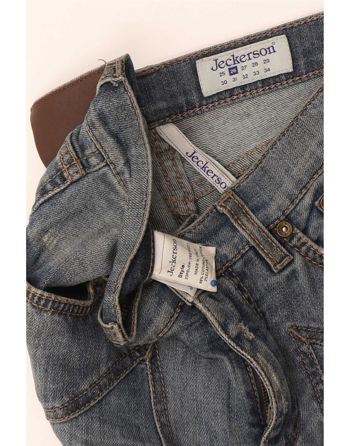 Jeckerson Womens Distressed Slim Jeans W26 L26 Blue Cotton