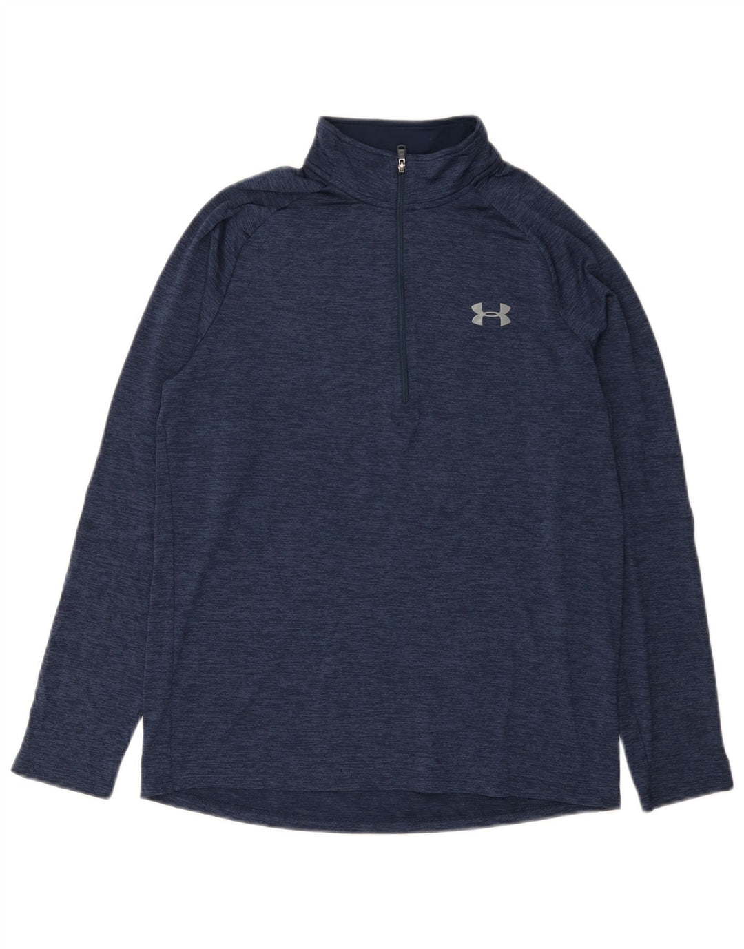 Under Armour Mens Heat Gear Pullover Tracksuit Top Medium Navy Blue Flecked