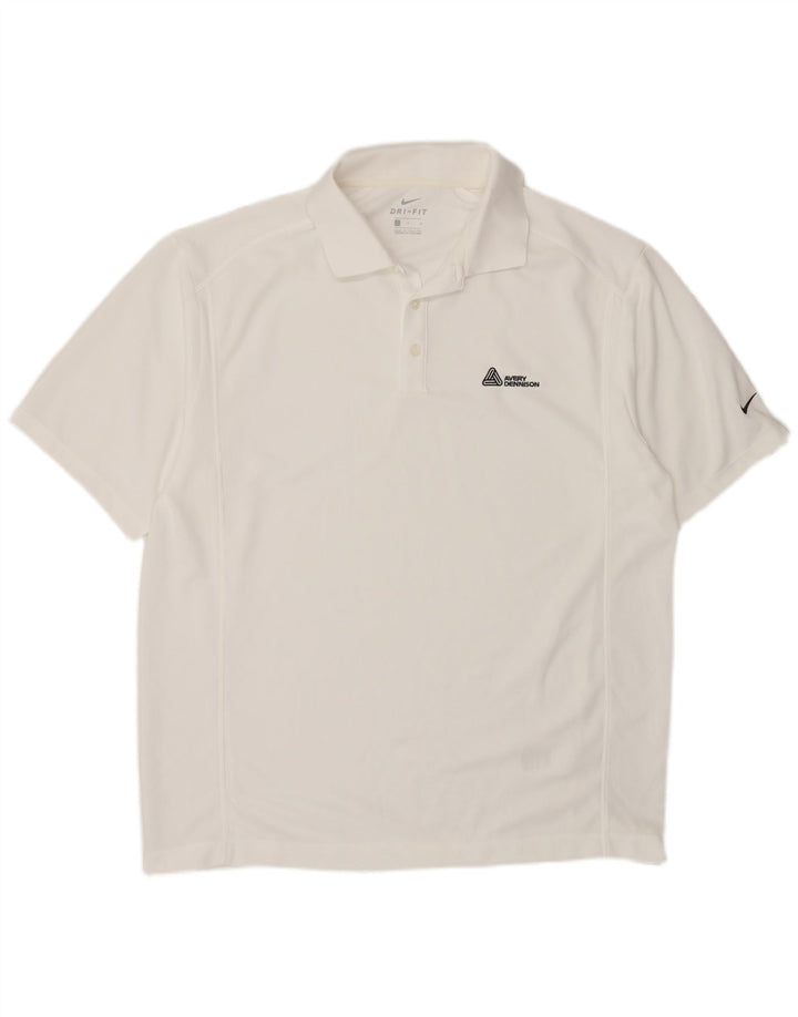 Nike Herre Dri Fit Polo Shirt Stor hvid polyester