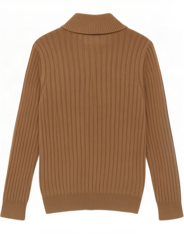 Gap Mens Zip Neck Jumper Sweater Medium Beige Cotton