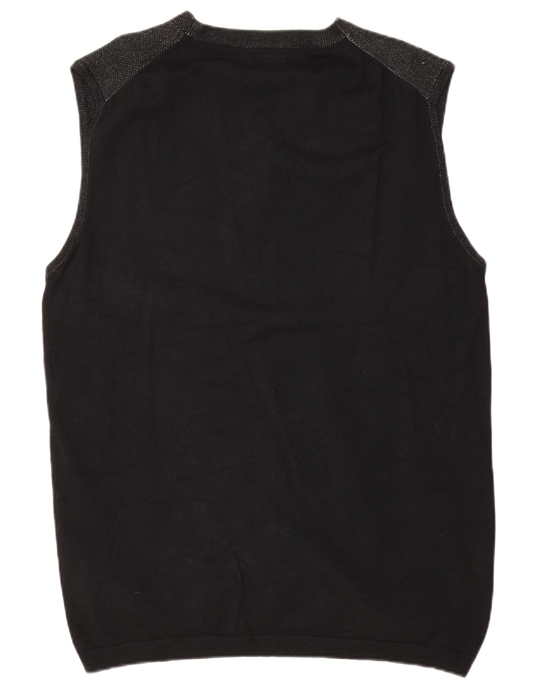 Datch Mens Sleeveless Cardigan Sweater 3XL Black Viscose