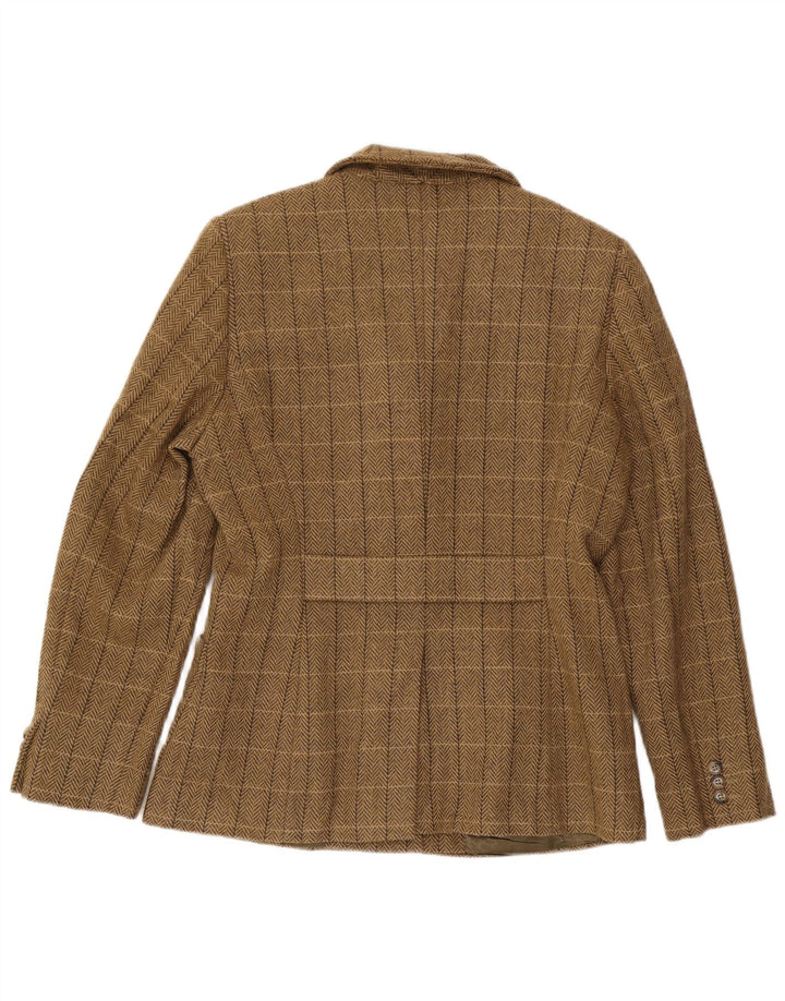 Max Mara Womens Weekend Blazer Jacket UK 16 Large Brown Check Classic