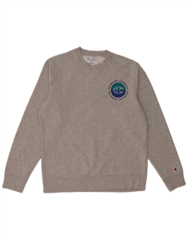 CHAMPION Herren-Sweatshirt-Pullover aus mittelgrauer Baumwolle