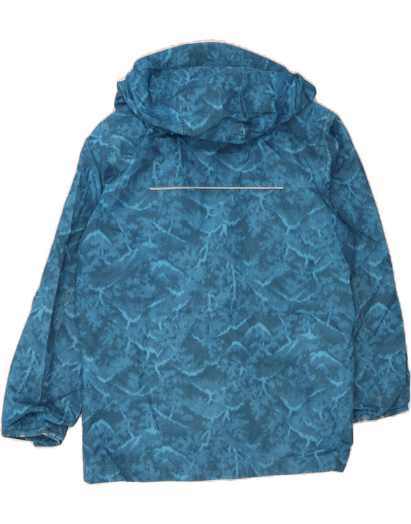 COLUMBIA Womens Abstract Pattern Windbreaker Jacket UK 14 Medium Blue
