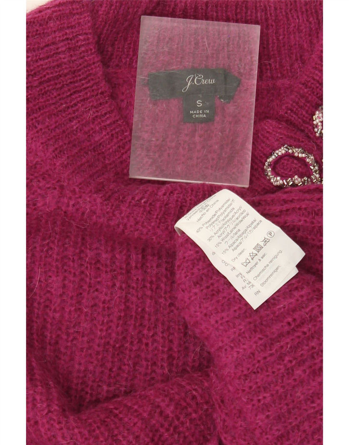 J. CREW Womens Boat Neck Jumper Sweater UK 10 Small Pink Polyamide