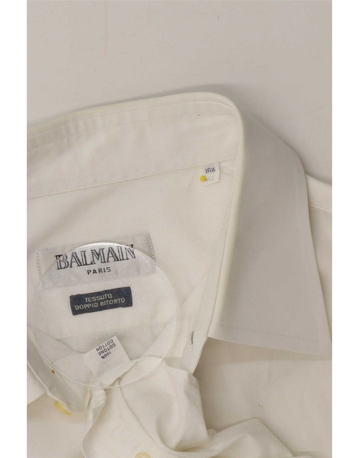 Balmain Mens Shirt Size 42 Large White Cotton