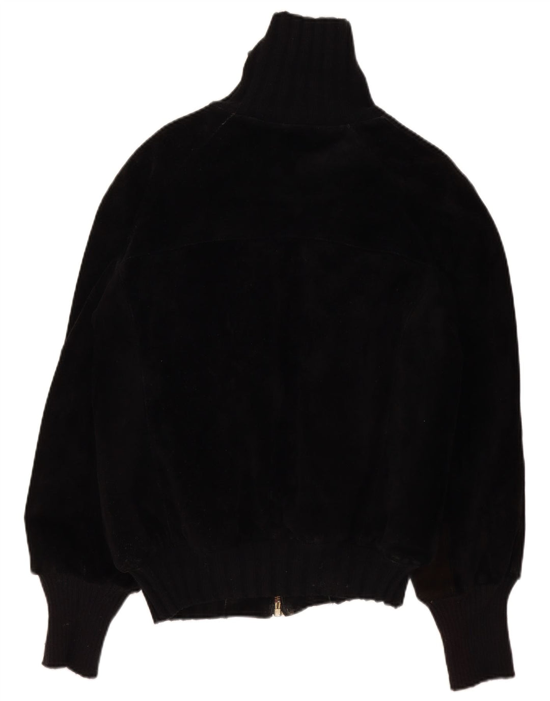 Vintage Mens Sherpa Leather Jacket IT 44 XS Black Retro