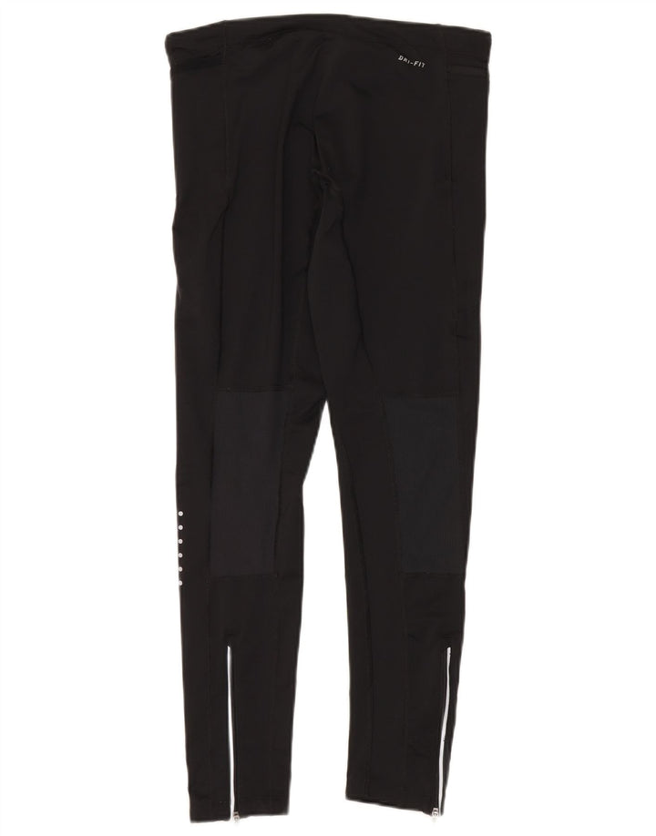 Nike Womens Leggings UK 14 Medium Black Polyester Sports