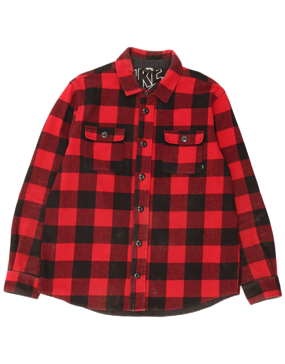 Мужская фланелевая рубашка Nike Lumberjack XL из шерсти красного цвета в мелкую клетку