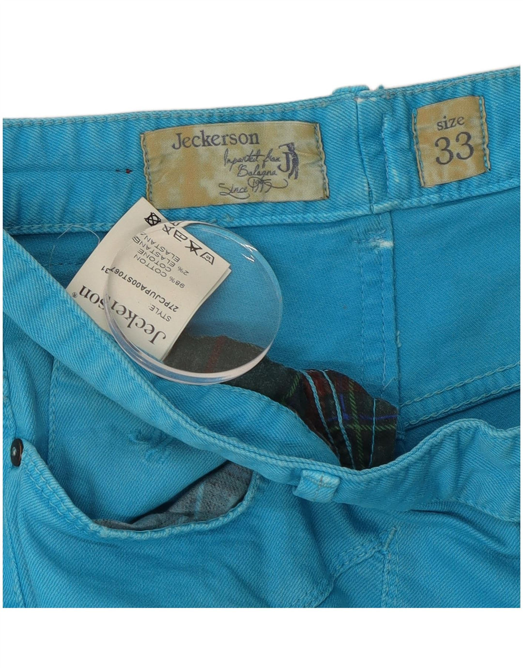 Jeckerson Womens Slim Jeans W33 L29 Blue Cotton