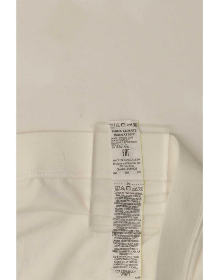 Marks & Spencer Womens Capri Leggings UK 16 Large  White Cotton