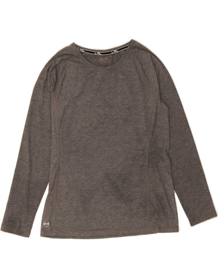 RALPH LAUREN Womens Top Long Sleeve UK 14 Large Grey Vintage Ralph Lauren and Second-Hand Ralph Lauren from Messina Hembry 