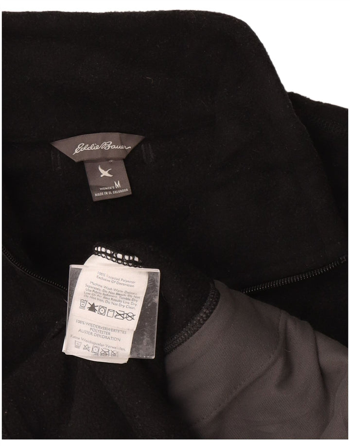 EDDIE BAUER Womens Fleece Gilet UK 12 Medium Black Polyester