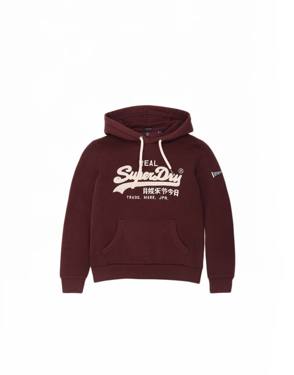 Superdry Γυναικείο Γραφικό Φούτερ UK 10 Μικρό Βαμβακερό μπορντό